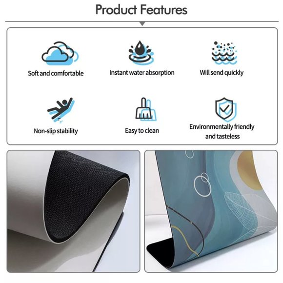 Bath Mat Rug, Napa Skin Super Absorbent Non Slip Quick Dry Thin Mats 24 … - Picture 5 of 8